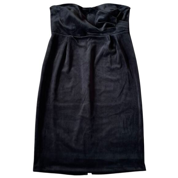 Express Sheath Dress Pencil Velvet Strapless Underwire Ruched - Picture 6 of 11